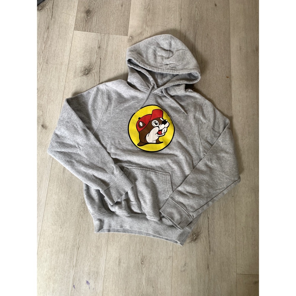 Buc-ee's Beaver Logo Gray Pullover Hoodie Kids Small S Sweatshirt‎ Texas Mascot